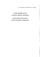 St Bartholomew’s School 2022 final signed accounts