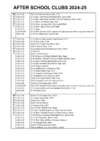 After School Clubs – Spring Term 2025
