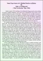 John A. H. Hancock – Some Experiences of a Medical Student at Belsen