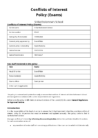 Conflicts of Interest Policy (Exams)