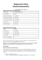Malpractice Policy (Exams & Assessments)