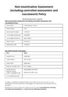on Examination Assessment (including controlled assessment and coursework) Policy